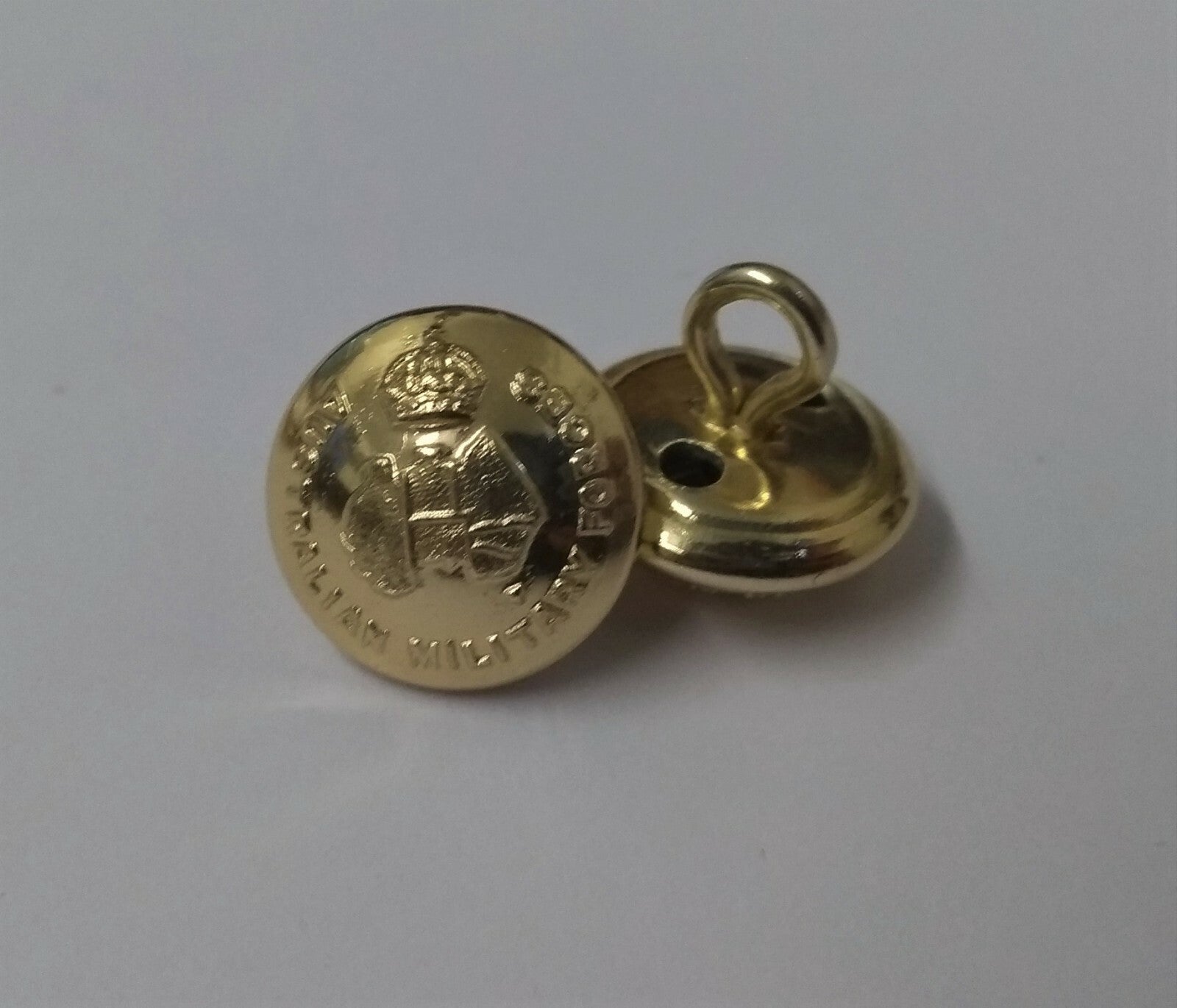 Australian Forces Dress Hat Chinstrap Buttons Kings Crown Insignia X4