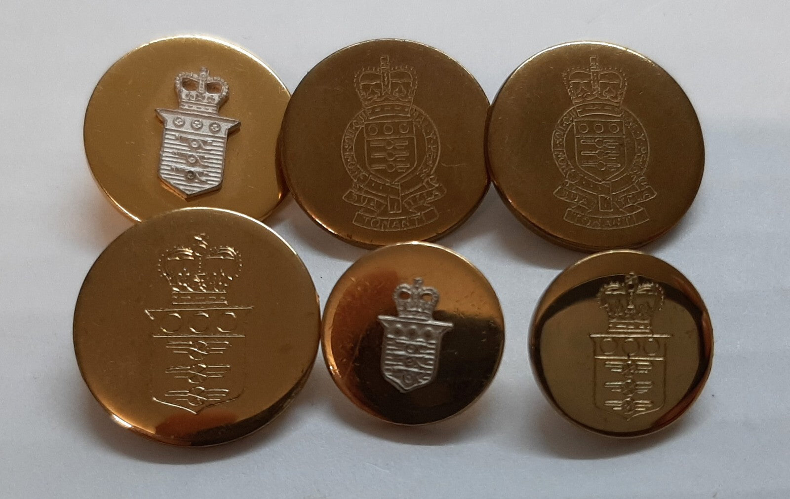 RAOC Army Buttons British Royal Ordnance Corps Assorted Small/Medium x 6