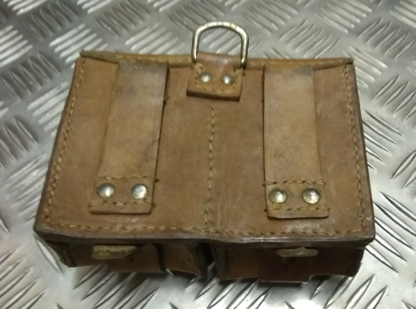 Genuine Vintage Issued Double Leather Utility / Ammo Small Pouch Used