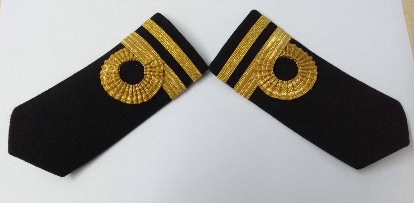 Naval Officers Lieutenant Uniform Shoulder Boards Epaulette Black & Gold Detail