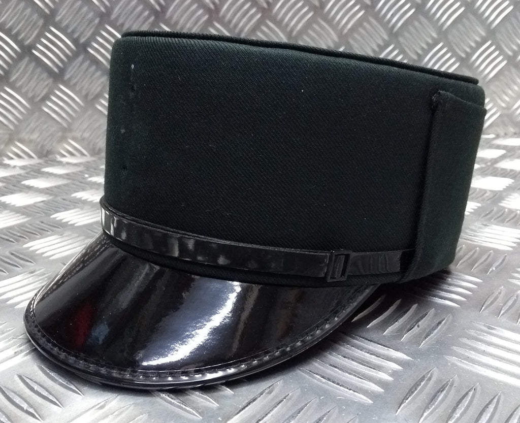 Female Dress Hat Bottle Green Woman's Uniform Visor Peak Cap With Chinstrap