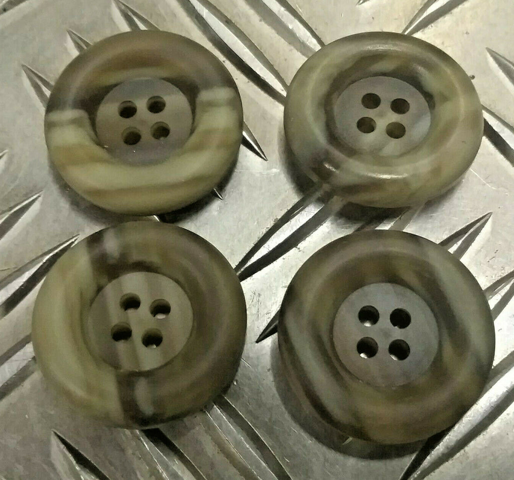 Mottled Plastic Coat Buttons 4 Hole Genuine Vintage Issue X 4 25mm