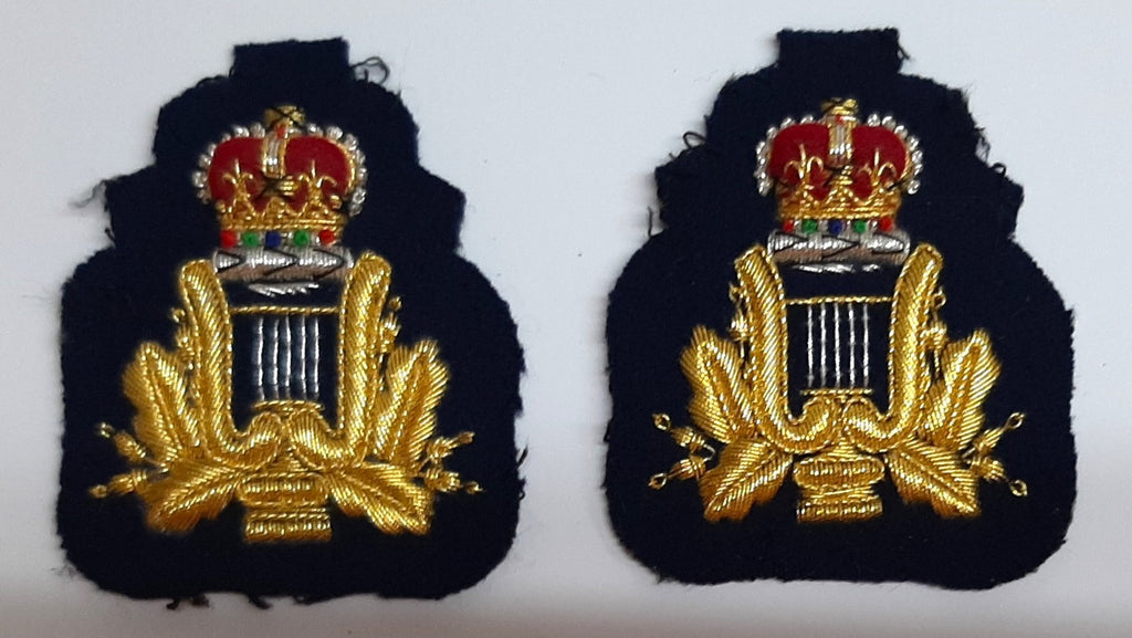 Bandsman Lyre Badges Embroidered Braided Arm Patches British Air Force Pattern