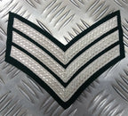 Genuine British Issue Mess Dress Rank Chevrons Silver Braid On Green
