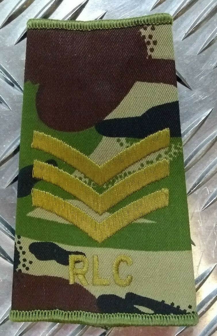 Genuine British Army Woodland DPM Camo RLC Royal Logistic Corps Rank Slides NEW