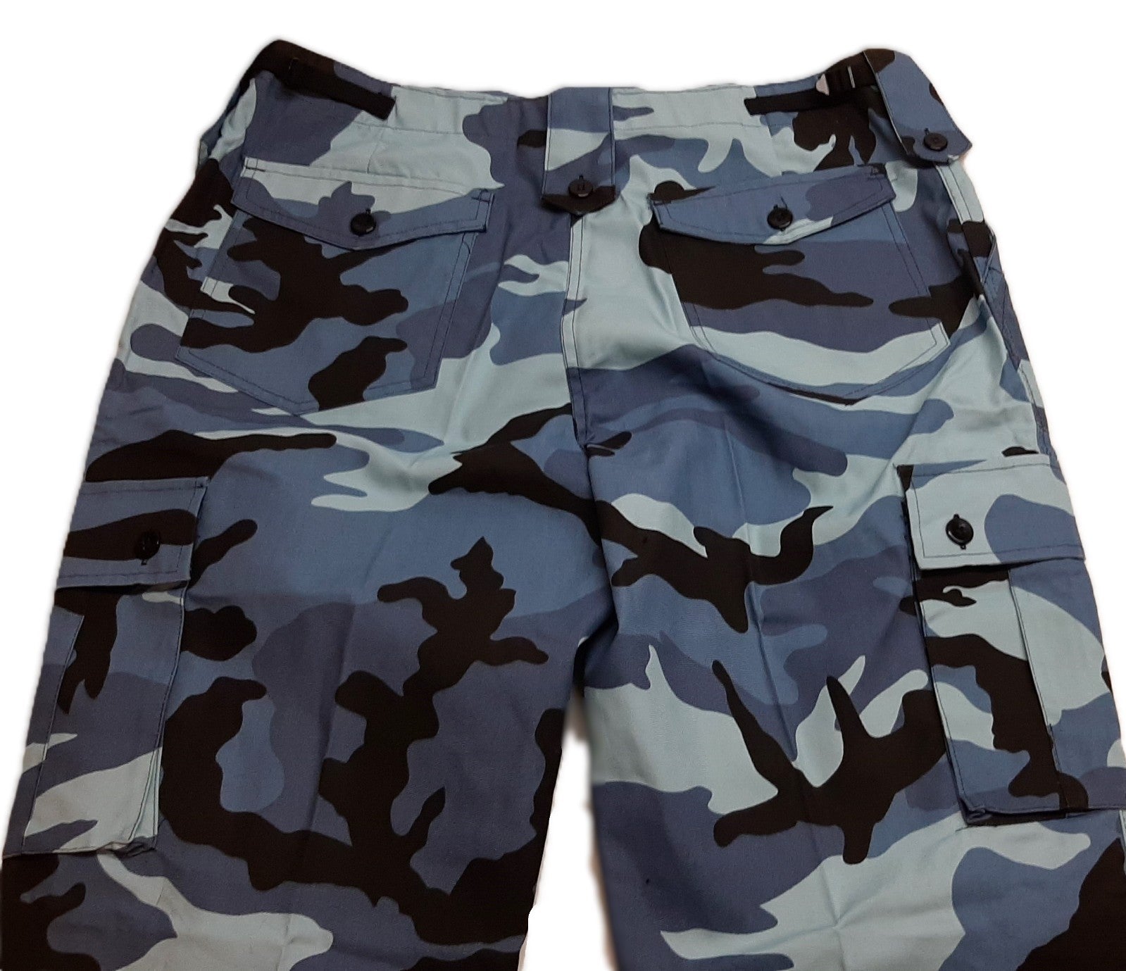 Midnight Blue Camo Military Style Combat Cargo Trousers - 36"-40" - Used