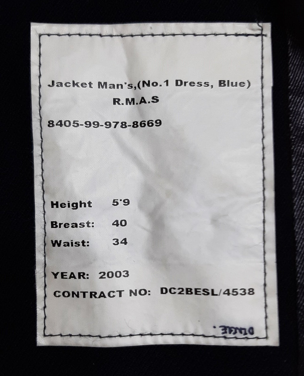 British Army No1 WO Jacket Blues Dress OFC Style RMAS / RLC Chest 40"