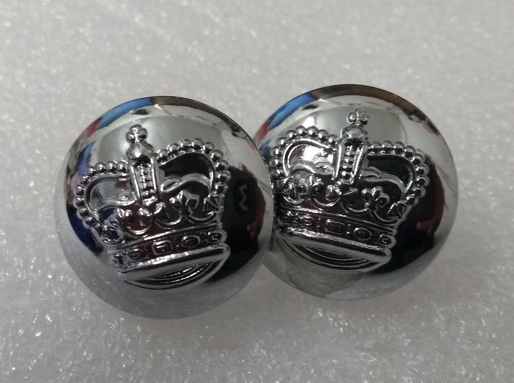 St Edwards Crown Chrome Buttons British Spec Shank Looped 38L 24mm