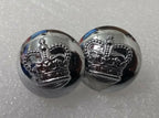 St Edwards Crown Chrome Buttons British Spec Shank Looped 38L 24mm