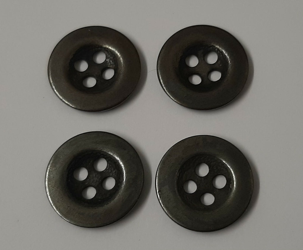 Vintage Metal Buttons 4 Hole Raw Metal 26L Diameter For Suspenders X4 ASBT300
