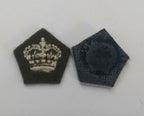 Genuine Vintage British Army No2 Dress Issue Small Rank Crowns on Khaki Pair NEW