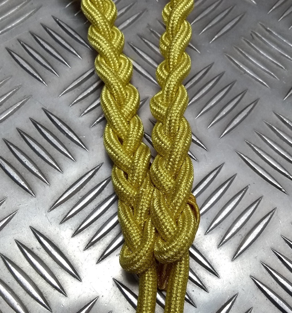Army Ceremonial Aiguillette / Officers Lanyard Metallic Gold No Tip Ends Present