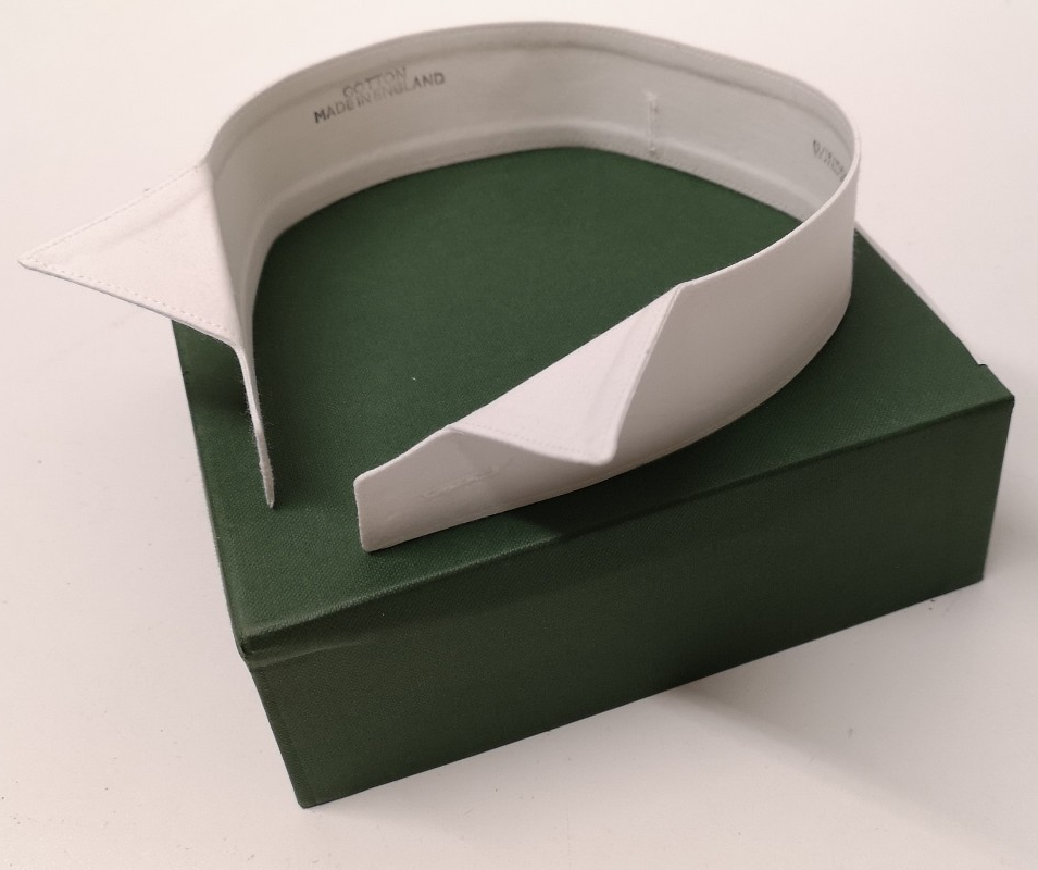 Stiff White Detachable Windsor Style Collar Cotton Made in England