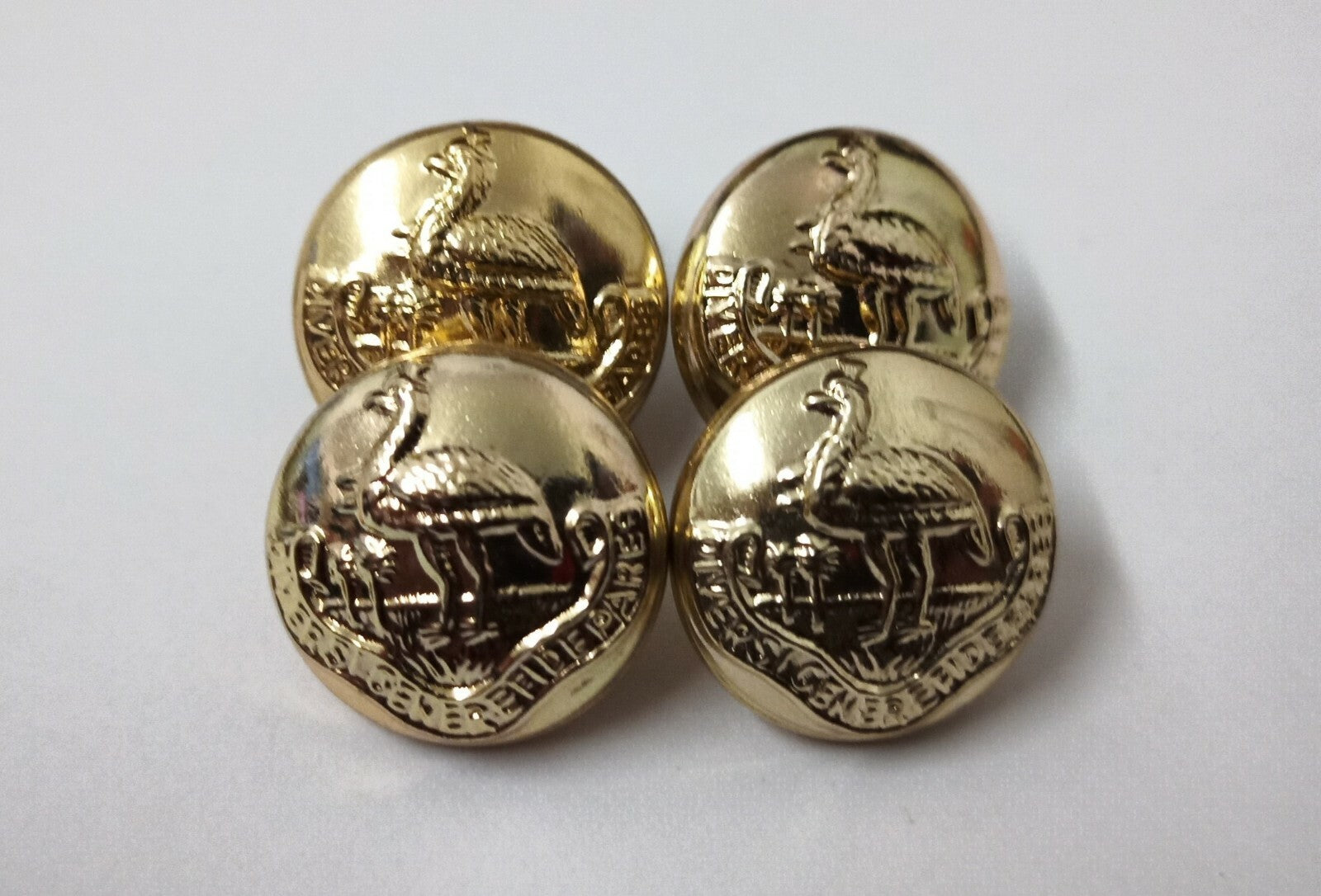 Genuine Vintage Rhodesia Regimental Insignia Gold Ring Buttons 14mm X4 V476
