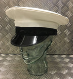 Genuine British Royal Navy Class 1 & 3 White Officer Cap / Dress Hat. Faulty