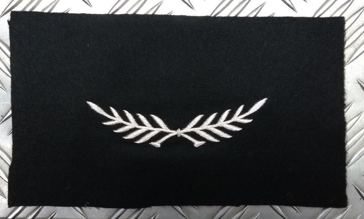 Officers Palmleaf Braid Uncut Cap Peak Silver on Black Felt British Made