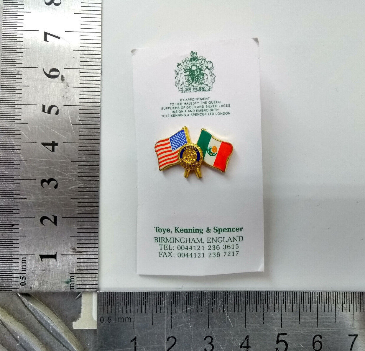 Rotary International Club USA & Mexico Twin Flags Lapel Pin Badge - NEW