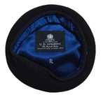 Navy Blue Beret Goldings Army Pattern Wool / Silky Lining & Petersham Trim 61cm.