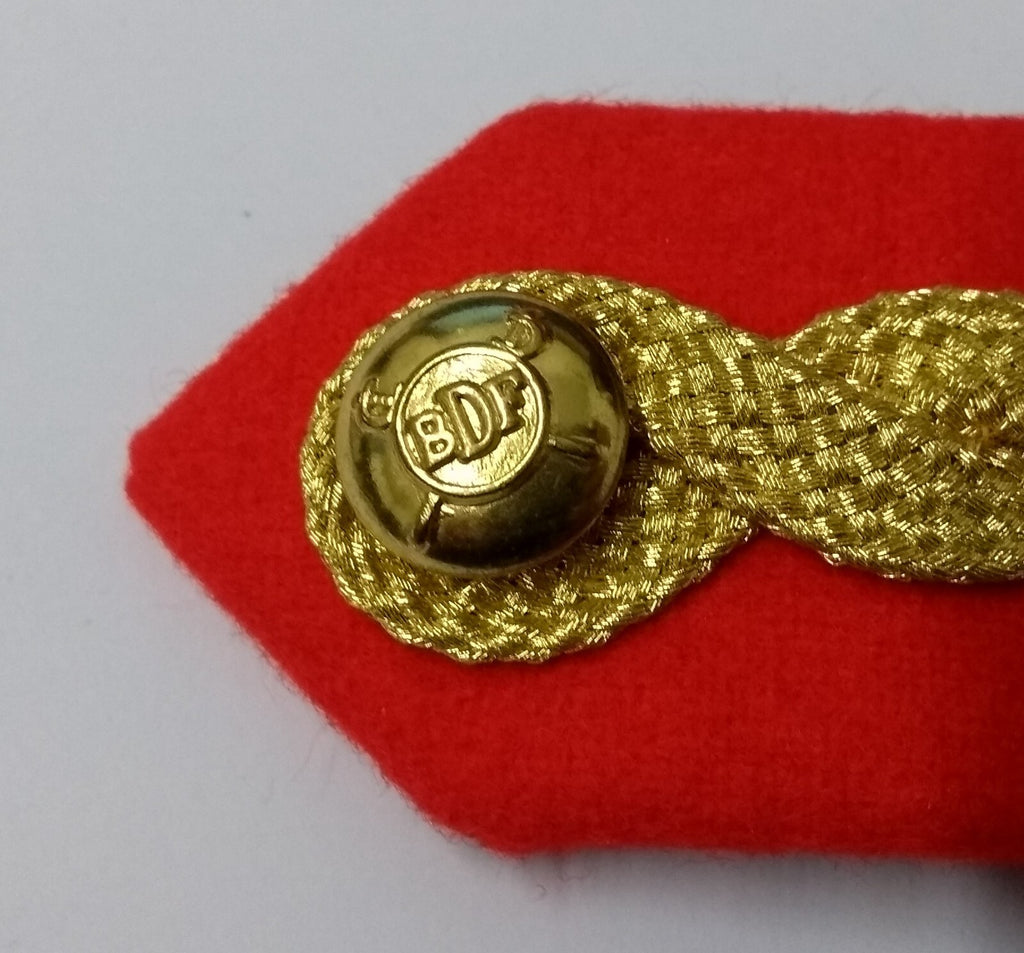 BDF Brigadier Gorgets Gold Braided Insignia & Decorative Border With Clip Back