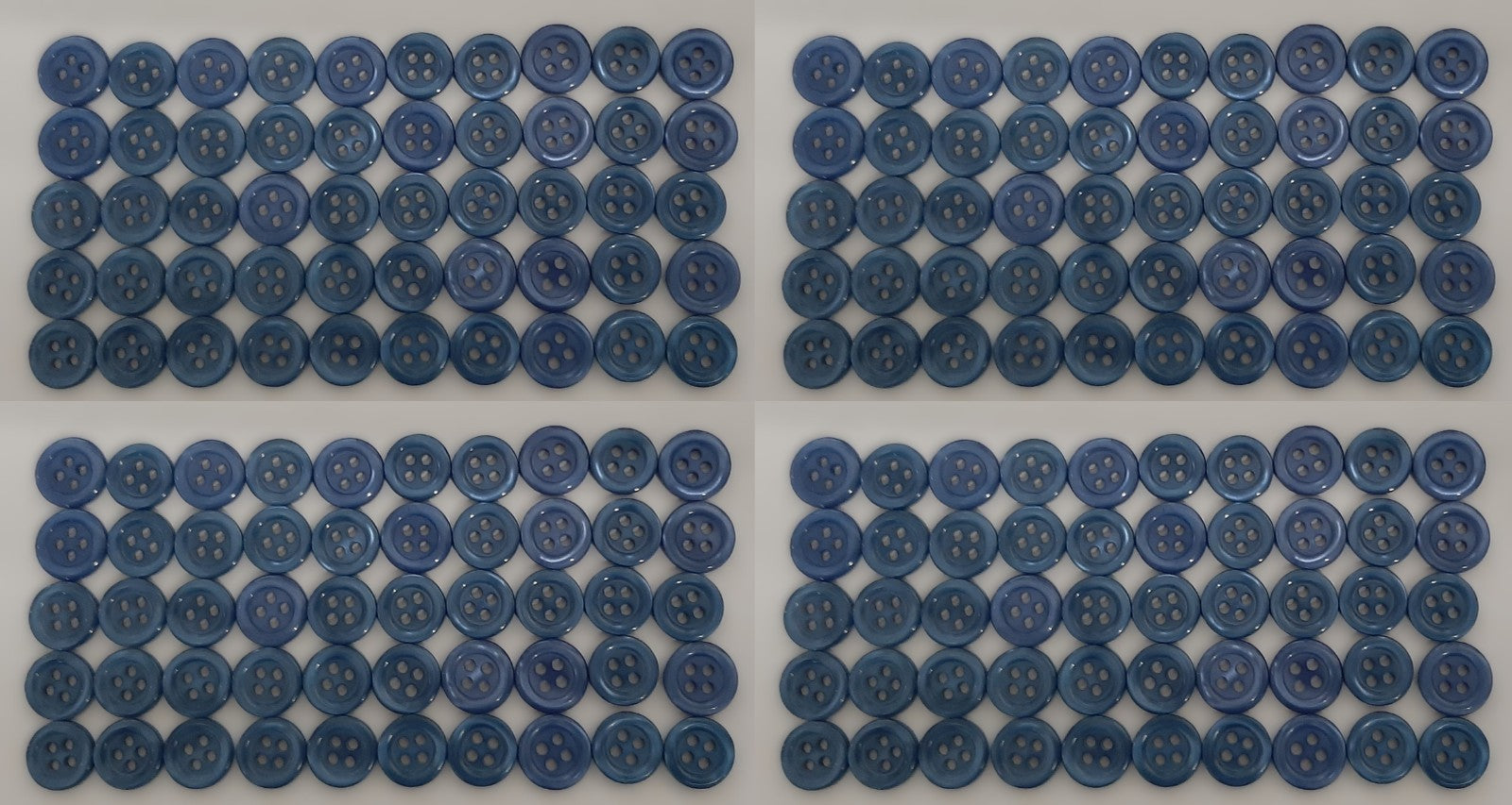 200 Vintage Buttons 4 Hole Shirt / Shank Anchors Pearlesque Blue 11.3mm NOS
