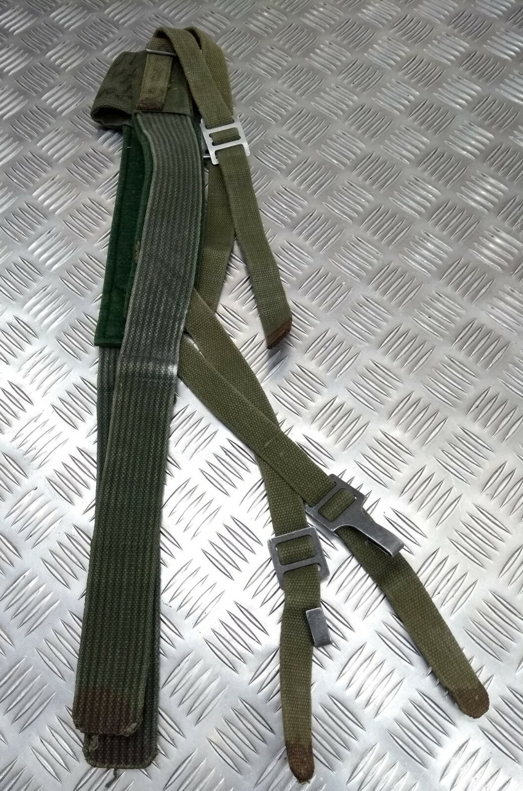 Genuine Vintage Harness Green Web Yoke / Suspender / Braces