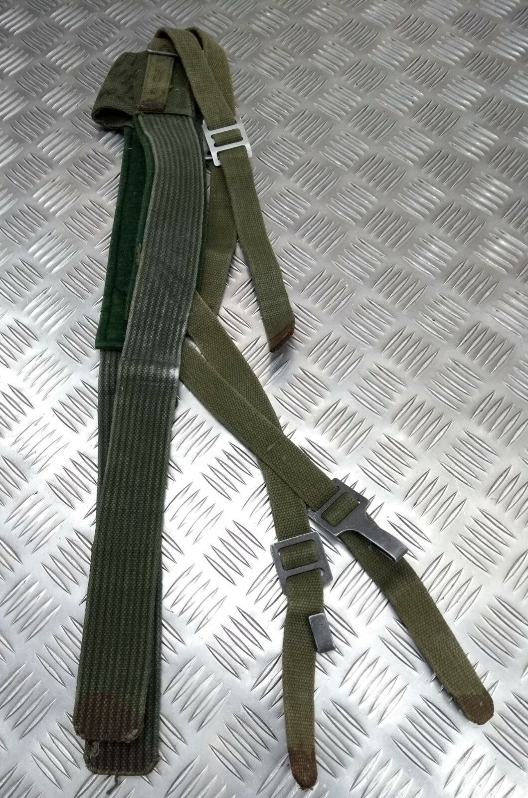 Genuine Vintage Harness Green Web Yoke / Suspender / Braces