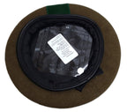 Yorkshire Beret Cap Khaki 100% Wool Outer British Army Pattern Leather Rim 52cm