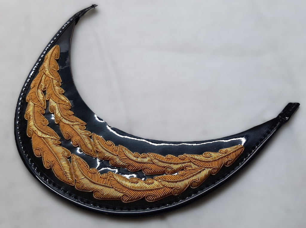 General Officer Peak British Oak Leaf Gold Wire Sprig Dress Hat Visor