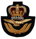Cap Badge RAF Royal Air Force (Below Air OFCs) Wire Embroidered New old Stock