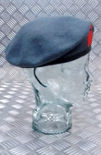 Genuine British QARANC Blue Grey Wool Beret Red Tear Drop Tab New
