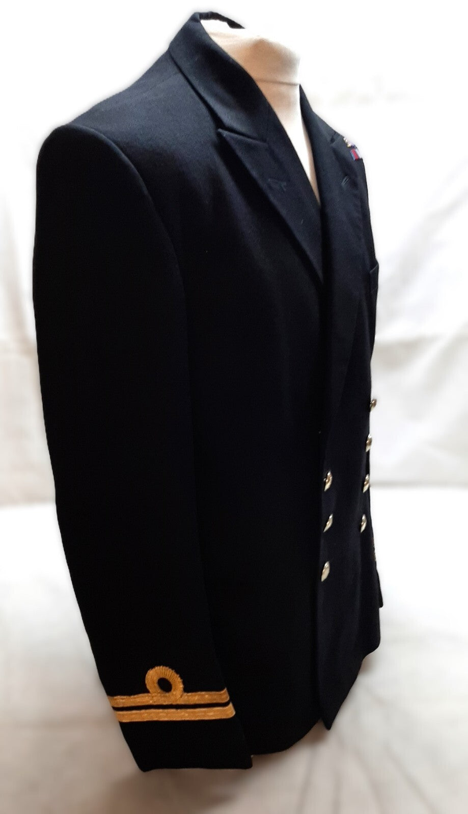 RN Jacket British Naval Ofc LT Com Vintage 1980s Bernard 8 Button