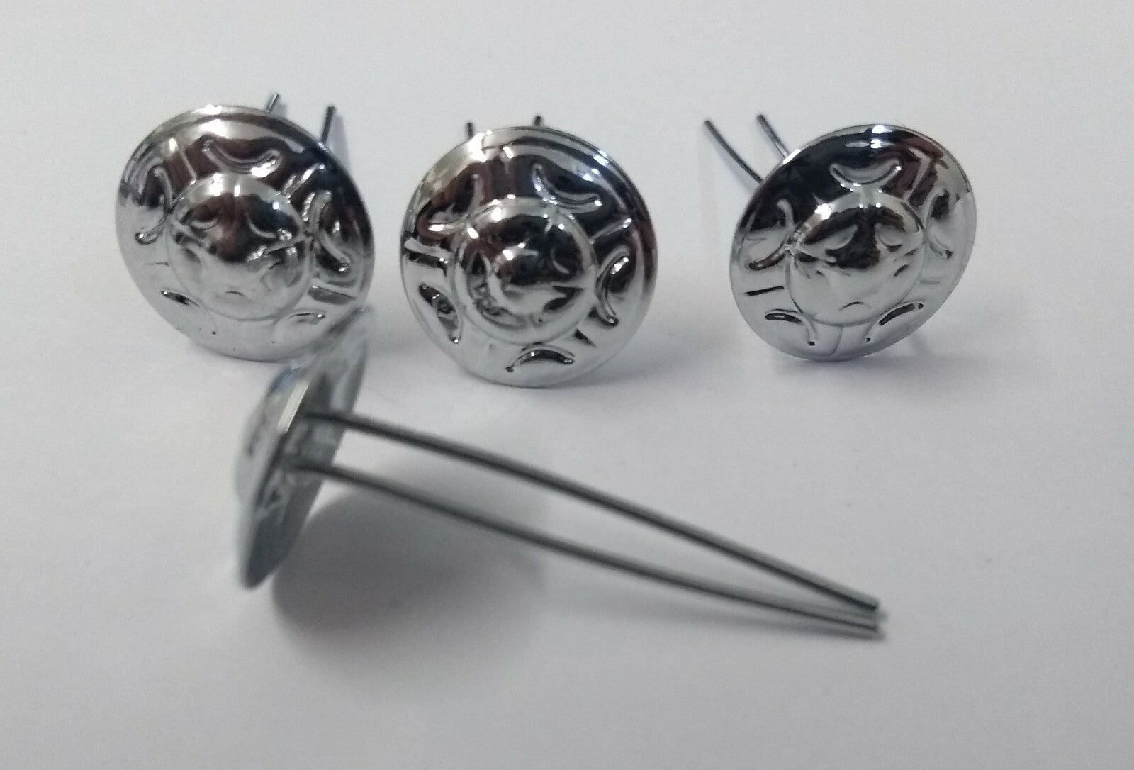 Genuine Issue 13.2mm Chrome Basic Rose Ornament Decorations X8 STD250