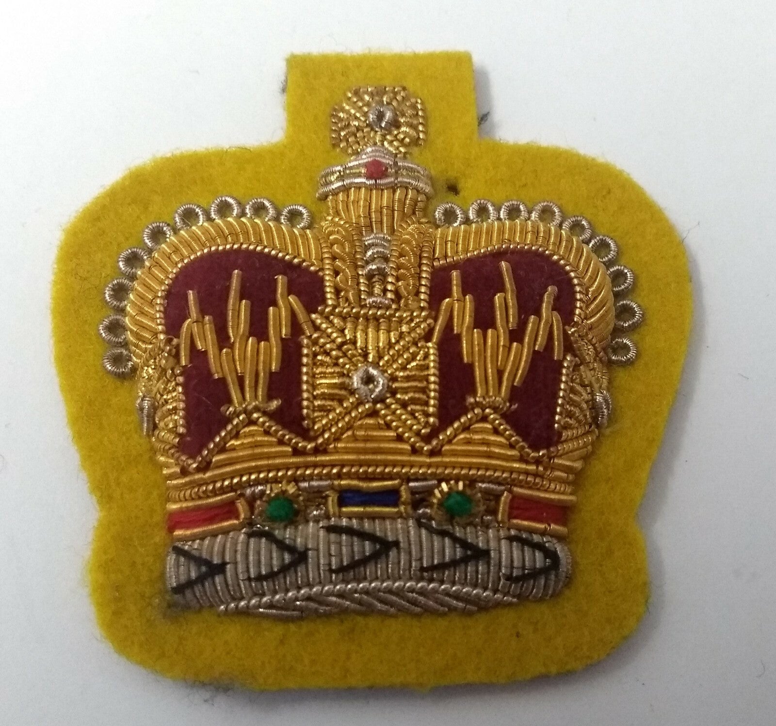 Genuine Vintage British Braided Decorative Crown on Yellow Felt