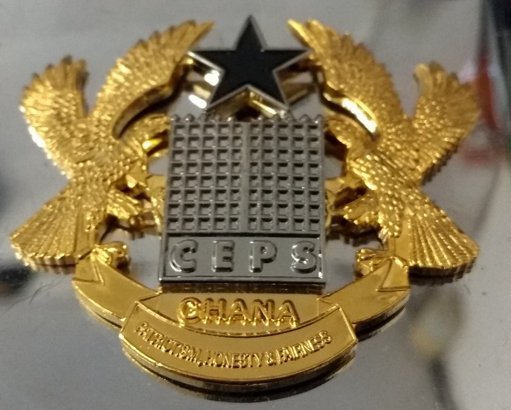 Ghana Insignia Buckle Obsolete Hi Sheen Chrome Buckle With CEPS Crest Made in UK