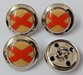 St Patrick's Cross Flag Waistcoat Buttons 26L 16.5mm 2 Pairs NEW