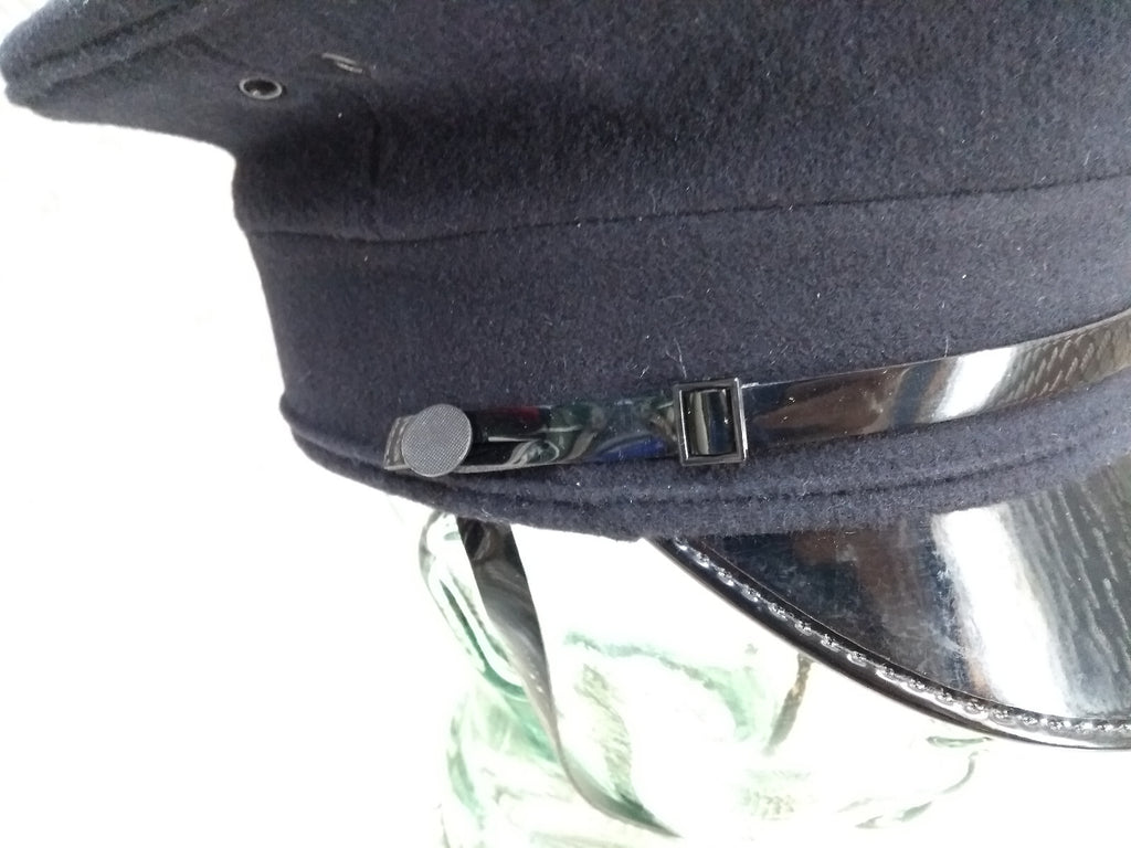 Black Dress Hat Genuine British Made Uniform Visor Cap - Assorted Sizes