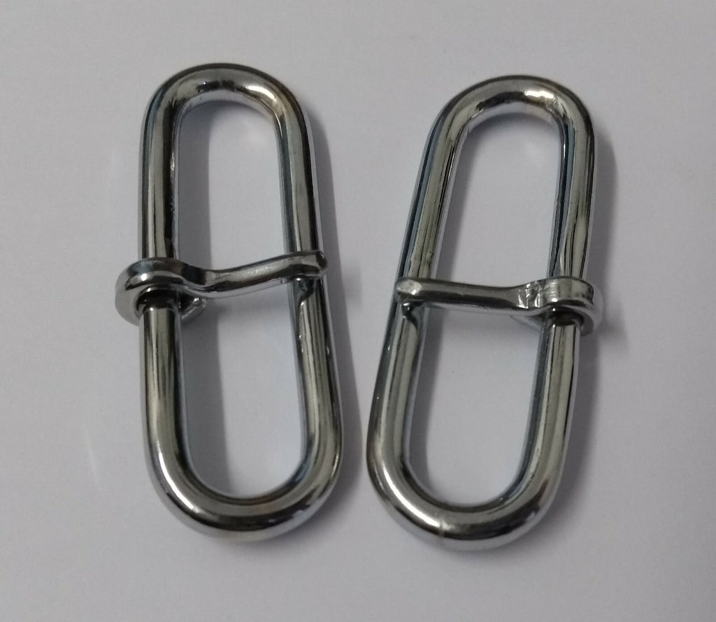 British Made Issue 1 3/4" Parade Chrome Belt Prong Slider x 2 NEW