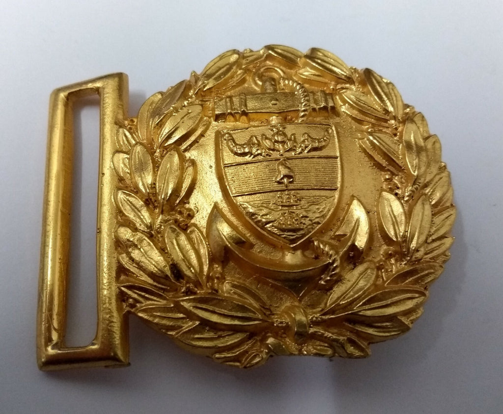 Genuine Vintage Naval Issue Anchor Shield Insignia Ceremonial Belt Buckle EBYT95