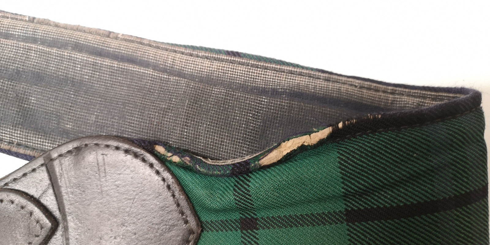 Scottish Regiment Belt Vintage British Tartan Patterned Belt with defects