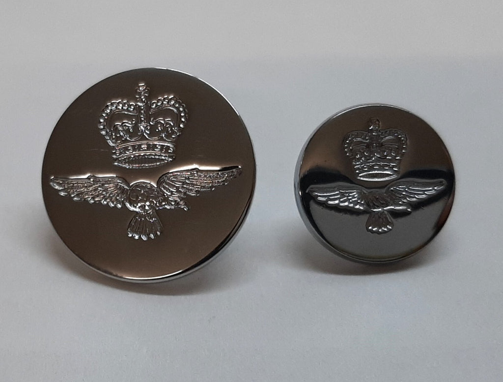 RAF Royal Air Force Airforce Blazer Buttons Chrome / Silver Air Force Size 26L and 36L