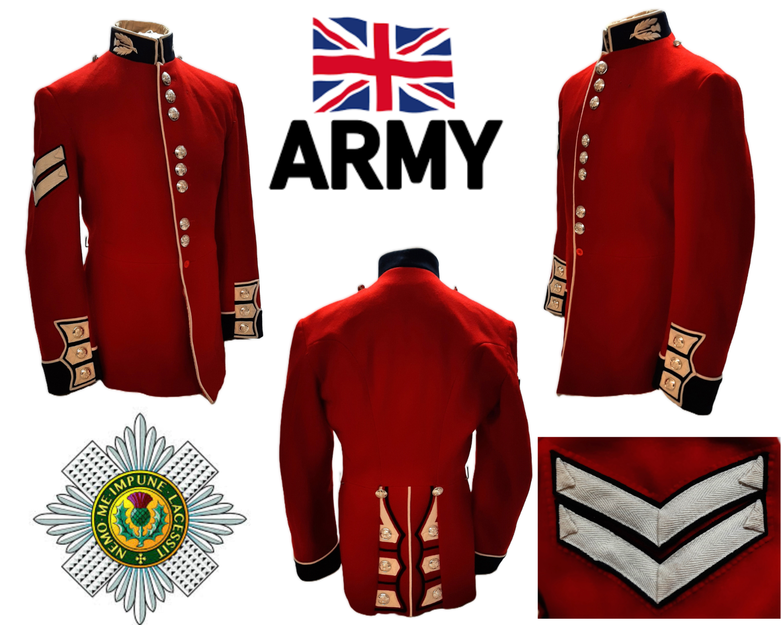 British Army Scots Tunic Royal FG Red Jacket Size 42.5"