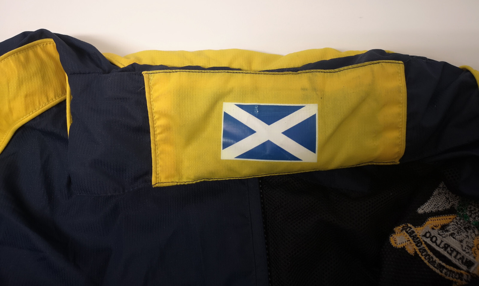 Scotland's Cavalry Blue Yellow Hooded Raincoat/Jacket RSDG Insignia