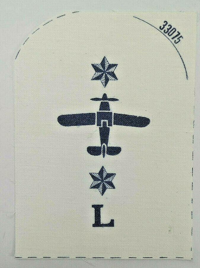 Royal Navy Fleet Air Arm Electrical, L, Blue On White Printed Branch Spec. Patch
