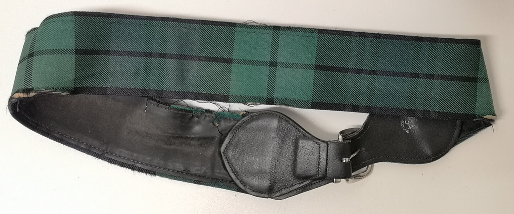 Scottish Regiment Belt Vintage British Old Tartan Patterned with defects