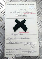 Genuine Vintage British Army Inspectorate of Stores & Clothing Sample Card 1962