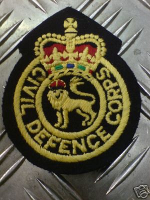 Genuine British Civil Defence Corp Queens Crown Badges / Patches x 8
