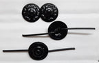 Black Rosettes Insignia British Made Split Pin Vintage Subdued Rose Crown X4