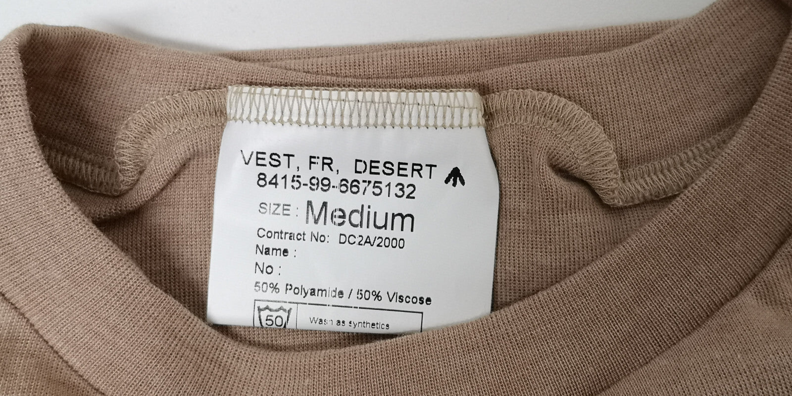 British Desert Beige / Sand Long Sleeve FR Vest Top Size Medium