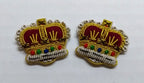 Army Crowns Gold/Silver With Crimson Padding Hand Embroidered Insignia 7/8"