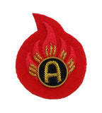 Mess Kit Badge Ammo Tech NCO on Red British Hand Embroidered Arm Patch